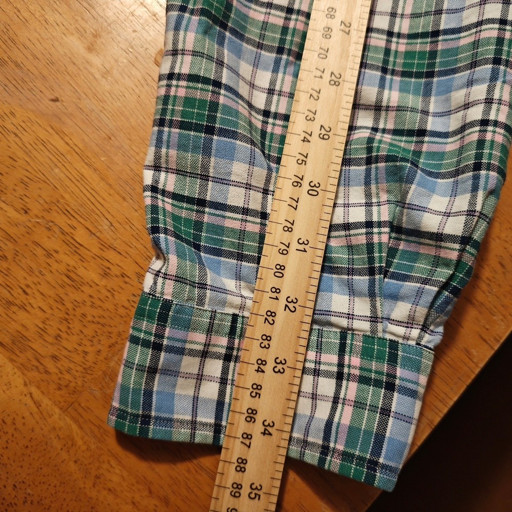 Ralph Lauren Mens Classic Fit Plaid Button Down Shirt Green Blue Pink Large - Picture 6 of 6
